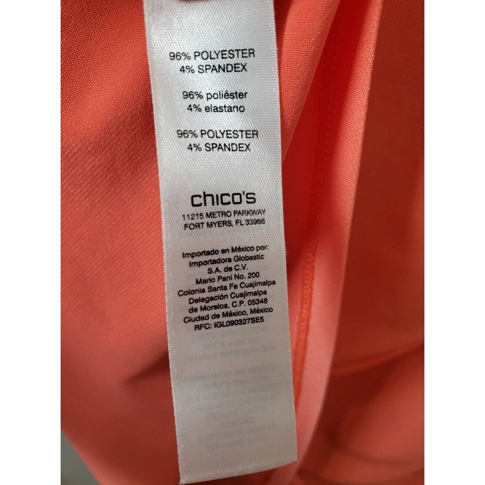 Chico's Women's Orange Solid Polyester Round Neck… - image 8